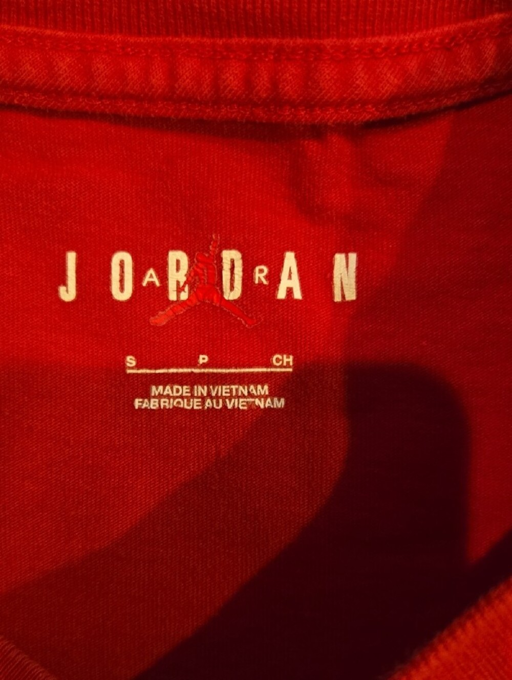 Jordan Red Short-Sleeve Script Logo Tee - Picture 2 of 3